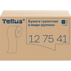 Бумага туалетная рулонная Tellus Mid-size Universal T6 1-слойная белая 27 рулонов по 135 метров (127541)