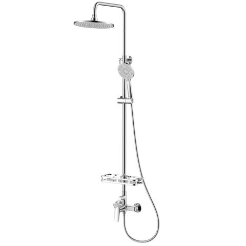 Lemark Verba LM11460C Смеситель для душа с регулируемой высотой штанги и верхней душевой лейкой "Тропический дождь"