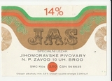 K15194 ЧССР Чехословакия Пивная этикетка JAS K15194 ЧССР Чехословакия Пивная этикетка JAS
