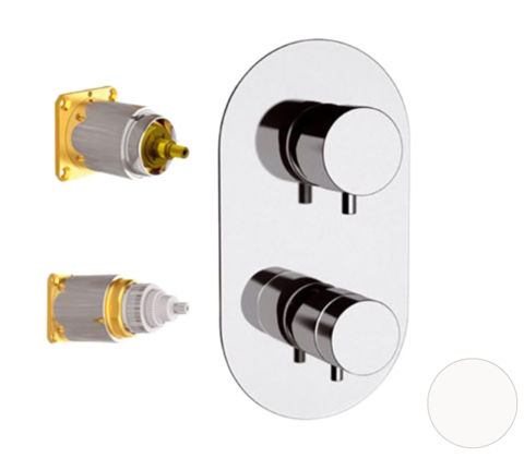 Remer Minimal Thermo NT92KBBO Смеситель для ванны/душа термостат на 2 потока скрытый монтаж (заказывать совместно с rrbox), цвет: белый матовый