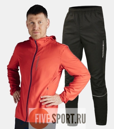 Nordski Run костюм для бега мужской Red-Black