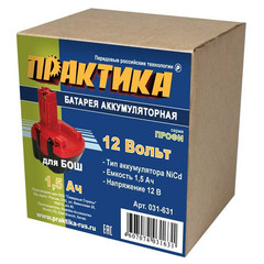 Аккумулятор для BOSCH ПРАКТИКА 12В, 1,5 Ач, NiCd (031-631)
