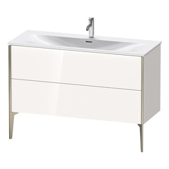Duravit XViu XV43040B122 Тумба подвесная 591x1210x480мм, для раковины #234412, 2 ящика, цвет: белый глянцевый/champagne matt фото