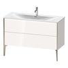 Duravit XViu XV43040B122 Тумба подвесная 591x1210x480мм, для раковины #234412, 2 ящика, цвет: белый глянцевый/champagne matt