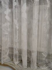 Тюль INVA жаккард с рельефным рисунком "Бабочки" 250х400/белый