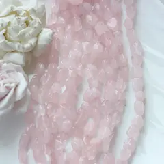 Розовый кварц галтовка, 9-12 мм, 1 нить, К023
