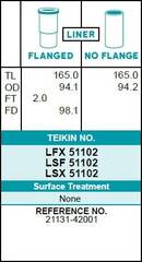 Гильза блока цилиндров TEIKIN LSX51102 (4шт/упак) не хонингованная