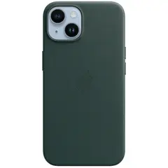 Кожаный чехол с поддержкой MagSafe Apple Leather Case для iPhone 14, Forest Green (Зеленый лес)