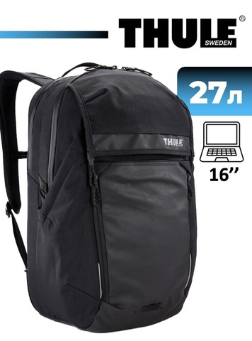 Картинка рюкзак велосипедный Thule Paramount Commuter Backpack 27L Black - 1