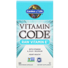 Garden of Life, Vitamin Code®, сырой витамин E, 60 растительных капсул