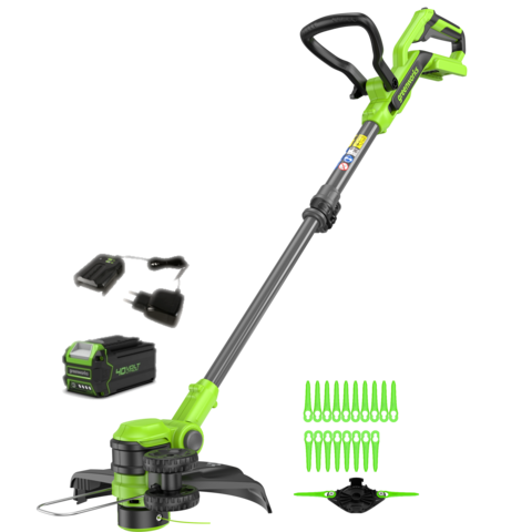 Триммер аккумуляторный Greenworks G40LT331, 40V, 33 см, с 1хАКБ 4Ач и ЗУ (2113507UB)