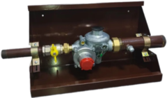 Шкафной газораспределительный пункт ГРПШ ОХТА-RF-10-1-ЛП (коричневый)