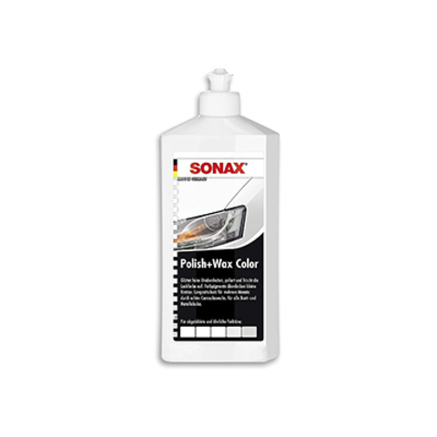 SONAX Polish & Wax Color - Цветной полироль с воском (белый), 500мл