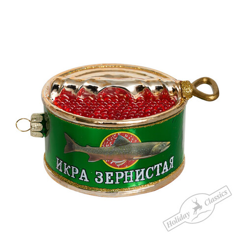 Ёлочная игрушка Икра красная (стекло) 8,5х5х11 см