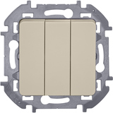 Выключатель трёхклавишный - Legrand Inspiria - 10АХ 250В винтовые зажимы - слоновая кость — фото 1