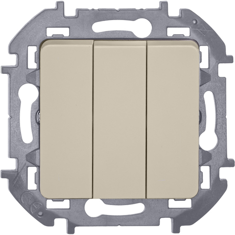 Выключатель трёхклавишный - Legrand Inspiria - 10АХ 250В винтовые зажимы - слоновая кость
