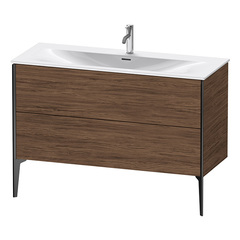 Duravit XViu XV43040B221 Тумба подвесная 591x1210x480мм, для раковины #234412, 2 ящика, цвет: walnut dark/черный матовый фото