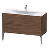 Duravit XViu XV43040B221 Тумба подвесная 591x1210x480мм, для раковины #234412, 2 ящика, цвет: walnut dark/черный матовый