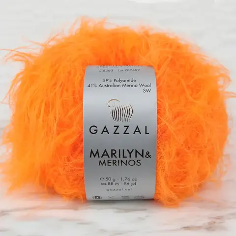 Пряжа Gazzal Marilyn & Merinos 8263 апельсин