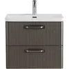 BelBagno DUE-600-2C-SO-GM-P DUE База под раковину подвесная с двумя выкатными ящиками, Оружейная сталь, 600x422x500