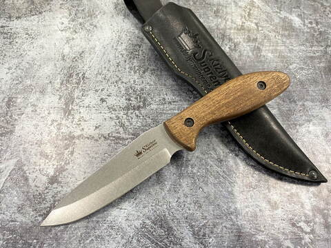 Туристический  нож Flint AUS-8 Stonewash, орех, Kizlyar Supreme, 4650065056960