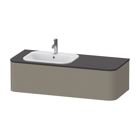 Duravit Happy D.2 Plus HP4952L9292 Тумба подвесная 354x1300x550мм 1 ящик, SX, цвет: stone grey satin matt
