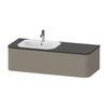 Duravit Happy D.2 Plus HP4952L9292 Тумба подвесная 354x1300x550мм 1 ящик, SX, цвет: stone grey satin matt