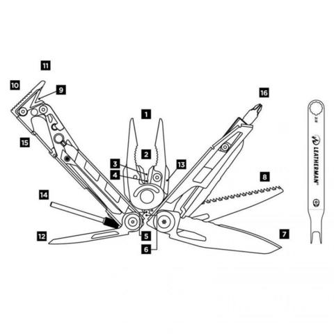 Мультитул Leatherman Mut Black, 16 функций, нейлоновый чехол (850122N) | Multitool-Leatherman.Ru
