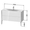 Duravit XViu XV43040B221 Тумба подвесная 591x1210x480мм, для раковины #234412, 2 ящика, цвет: walnut dark/черный матовый