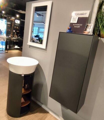 Duravit DURAVIT WHITE TULIP SET 2 Комплект мебели: тумба под раковину + раковина + шкаф + зеркало, цвет тумбы/шкафа-графитовый шелковисто-матовый