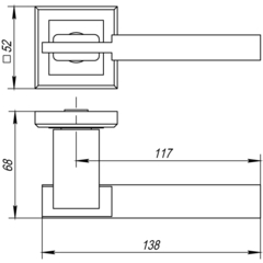 Ручка раздельная K.QL52.CITY (CITY QL) SN/CP-3 матовый никель/хром