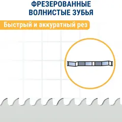 Пилки для сабельной пилы универсальные ПРАКТИКА S4860DF BIM, по дер/мет/пласт, шаг 4 мм, длина 300 мм, 2 шт (773-576)
