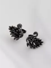 Серьги Черный лебедь с фианитами