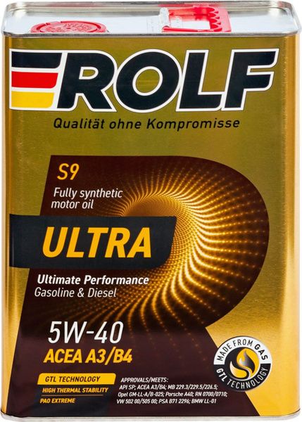 Моторное масло ROLF ULTRA 5W-40 A3/B4 SP, (металл), синтетическое 4л