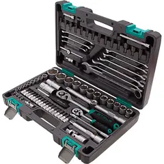 Набор инструментов, 1/2", 1/4", CrV, 82 предм.// STELS 14105