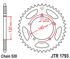 Звезда задняя JTR1793.45ZBK для Suzuki GSX-R 600/750