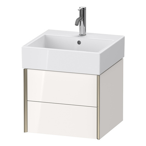 Duravit XViu XV43330B122 Тумба подвесная 397x484x454мм, для раковины #235050, 2 ящика, цвет: белый глянцевый/champagne matt