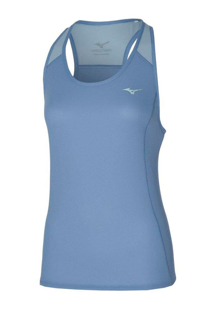 Mizuno Dryaeroflow Tank беговая майка женская синяя