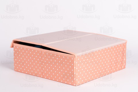 Складной органайзер, 16 ячеек, 32*32*12 см (розовый в горошек)