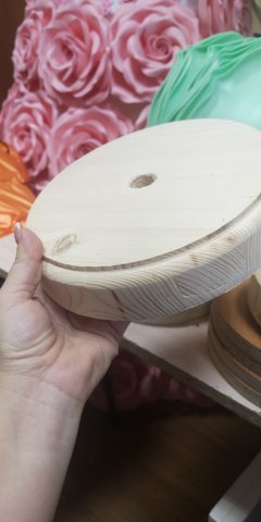 Подставка заготовка для изготовления напольного светильника под трубу d20мм с 3 отверстиями Круг d28мм
