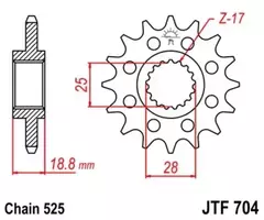 Звезда BMW F650 F700 F850 F900 JT JTF704.17RB с демпфером 17 зуб