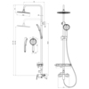 Lemark Verba LM11460C Смеситель для душа с регулируемой высотой штанги и верхней душевой лейкой "Тропический дождь"