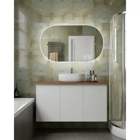 Art&Max Bari AM-BAR-700-1200-DS-F-WHITE Зеркало с подсветкой