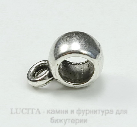 Бейл гладкий 9х4 мм (цвет - античное серебро) ()