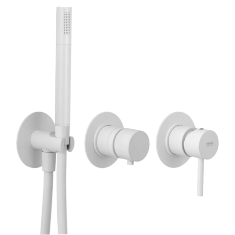 Remer X Style X97D2PBO Смеситель для душа с душевым набором, цвет: белый матовый