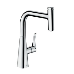Hansgrohe Metris Select M71 73802000 Смеситель для кухни с выдвижным изливом и лейкой фото