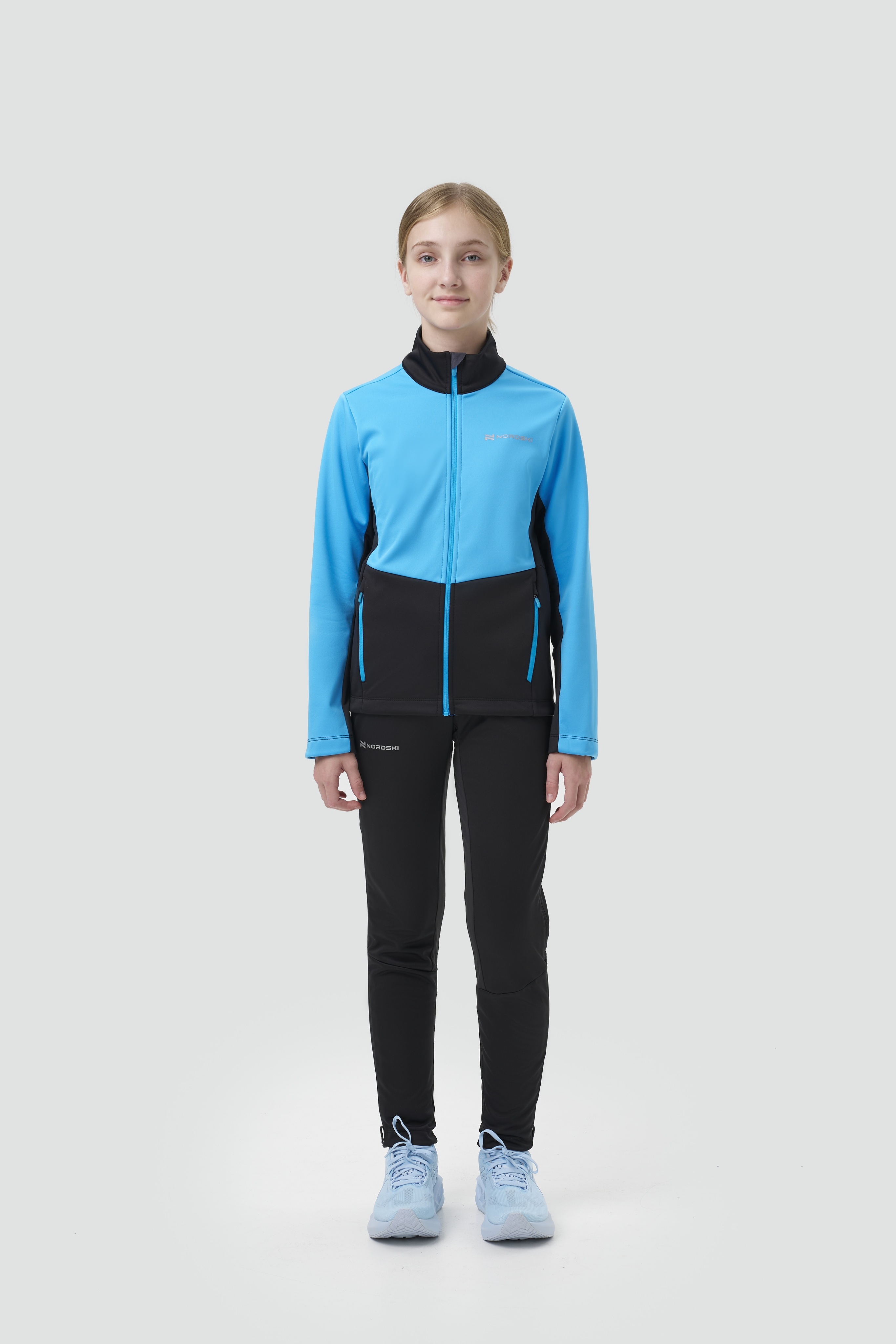 Детский тренировочный лыжный костюм Nordski Jr. Advance light blue-black