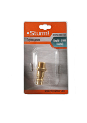 Пневмофитинг наружнюю резьбу 1/4" (папа) на рапид (папа) Sturm!