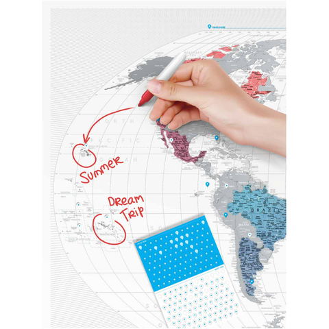 Cкретч-карта мира Travel Map Air World в металлической раме
