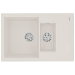 Lemark 9910040 Кухонная мойка Lemark RAMZA 760 врезная прямоугольная с доп.чашей и крылом из кварцгранита цвет: Жасмин фото